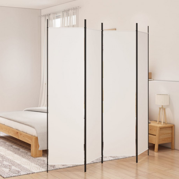 Biombo divisor de 4 paneles de tela blanco 200x200 cm D