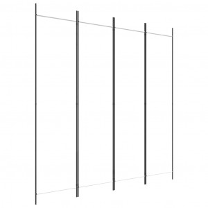 Biombo divisor de 4 paneles de tela blanco 200x200 cm H