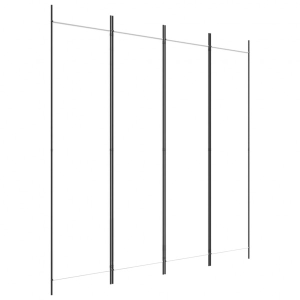Biombo divisor de 4 paneles de tela blanco 200x200 cm M 2