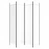 Biombo divisor de 4 paneles de tela blanco 200x200 cm 4