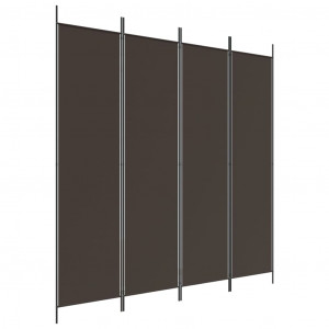 Biombo divisor de 4 paneles de tela marrón 200x200 cm H