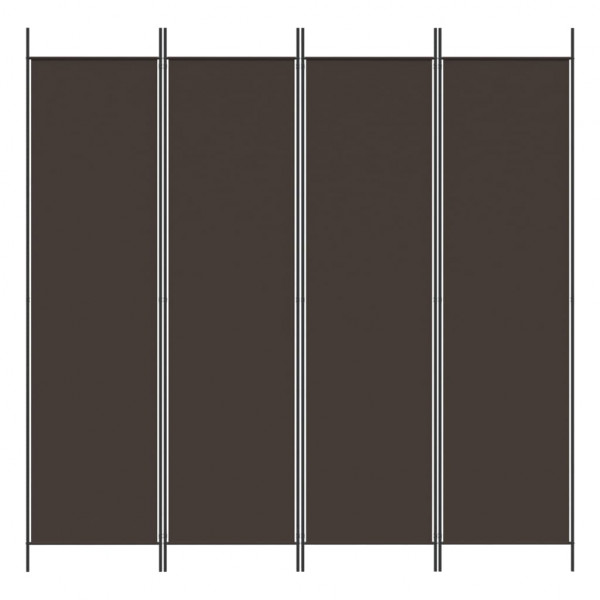 Biombo divisor de 4 paneles de tela marrón 200x200 cm M 3