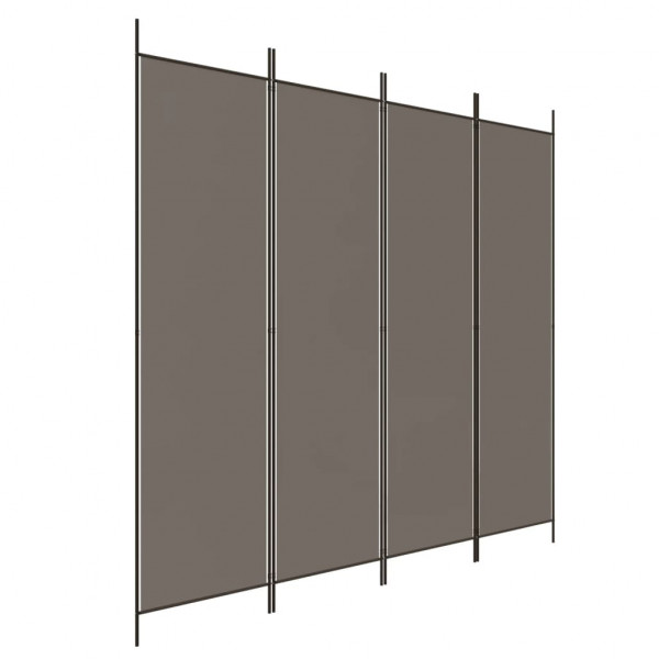 Biombo divisor de 4 paneles de tela gris antracita 200x200 cm M 2