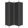 Biombo divisor de 4 paneles de tela negro 200x200 cm 4