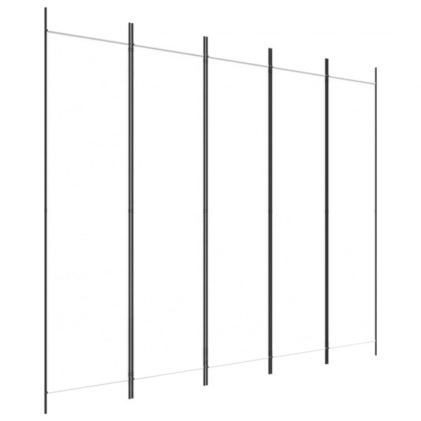 Biombo com 5 painéis 250x200 cm tecido branco M 2