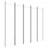 Biombo divisor de 5 paneles de tela blanco 250x200 cm 2
