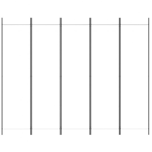 Biombo com 5 painéis 250x200 cm tecido branco M 3