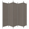 Biombo divisor de 5 paneles de tela gris antracita 250x200 cm 5