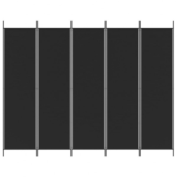 Divisória de quarto com 5 painéis 250x200 cm tecido preto M 3