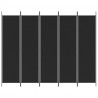 Divisória de quarto com 5 painéis 250x200 cm tecido preto 3