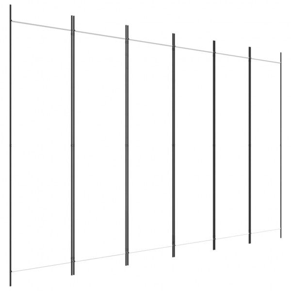 Biombo divisor de 6 paneles de tela blanco 300x200 cm M 3