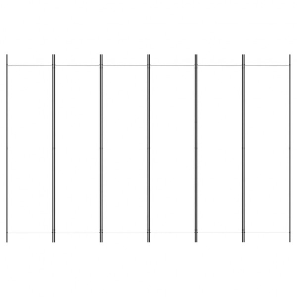 Biombo divisor de 6 paneles de tela blanco 300x200 cm M 4