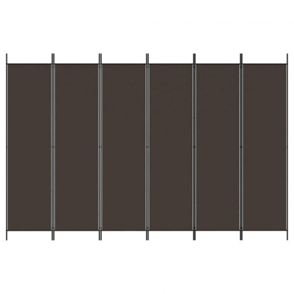 Divisória/biombo com 6 painéis 300x200 cm tecido castanho M 3