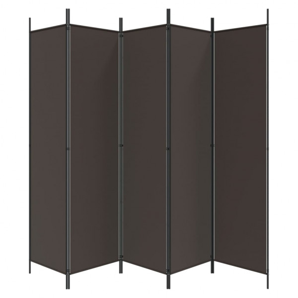Biombo divisor de 6 paneles de tela marrón 300x200 cm M 4
