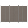 Biombo divisor de 6 paneles de tela gris antracita 300x200 cm 3