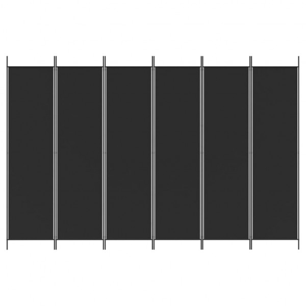 Biombo divisor de 6 paneles de tela negro 300x200 cm M 3
