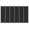 Biombo divisor de 6 paneles de tela negro 300x200 cm 3