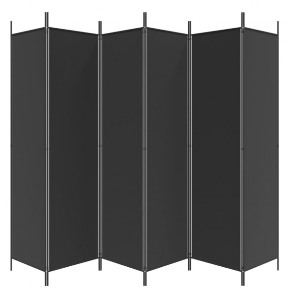 Biombo divisor de 6 paneles de tela negro 300x200 cm M 4