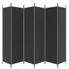 Biombo divisor de 6 paneles de tela negro 300x200 cm 4