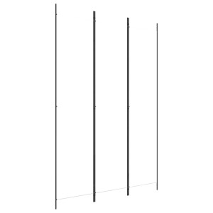 Biombo divisor de 3 paneles de tela blanco 150x220 cm H