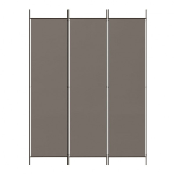 Biombo divisor de 3 paneles de tela gris antracita 150x220 cm M 3
