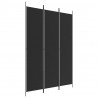 Biombo divisor de 3 paneles de tela negro 150x220 cm 2