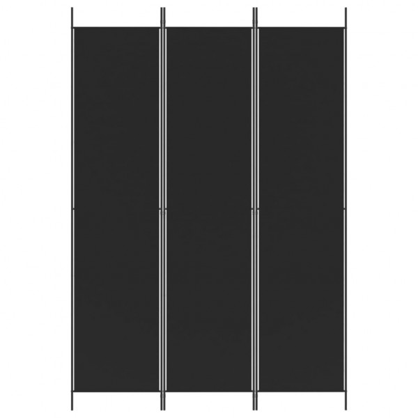Biombo divisor de 3 paneles de tela negro 150x220 cm M 3