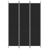Biombo divisor de 3 paneles de tela negro 150x220 cm 3