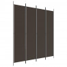 Biombo divisor de 4 paneles de tela marrón 200x220 cm 2