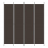 Biombo divisor de 4 paneles de tela marrón 200x220 cm 3