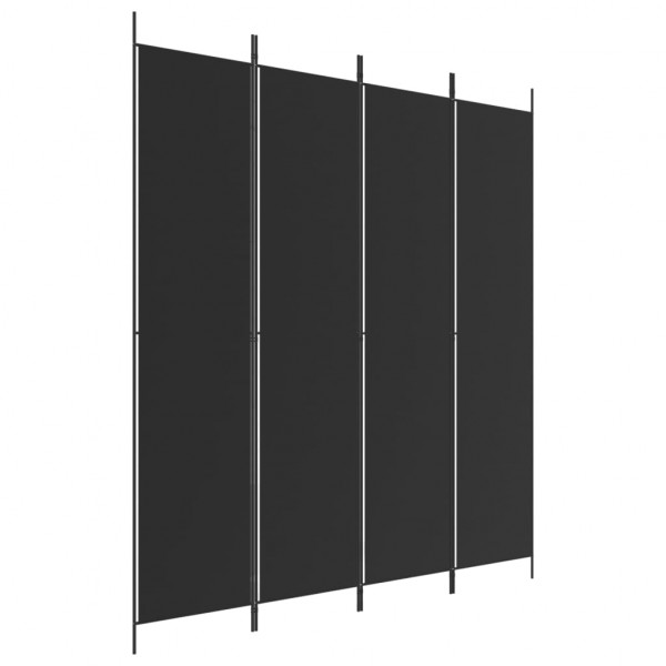 Biombo divisor de 4 paneles de tela negro 200x220 cm M 2