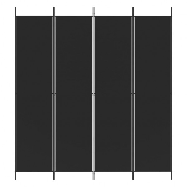 Biombo/divisória com 4 painéis 200x220 cm tecido preto M 3