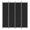 Biombo divisor de 4 paneles de tela negro 200x220 cm 3
