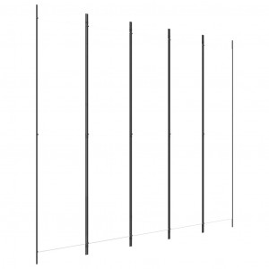 Biombo divisor de 5 paneles de tela blanco 250x220 cm H