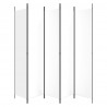 Biombo divisor de 5 paneles de tela blanco 250x220 cm 4