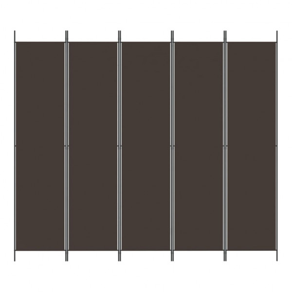 Biombo/divisória com 5 painéis 250x220 cm tecido castanho M 3