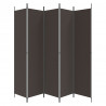 Biombo divisor de 5 paneles de tela marrón 250x220 cm 4