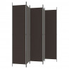 Biombo divisor de 5 paneles de tela marrón 250x220 cm 5