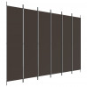Biombo divisor de 6 paneles de tela marrón 300x220 cm 2