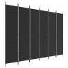 Biombo divisor de 6 paneles de tela negro 300x220 cm 2