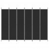 Biombo divisor de 6 paneles de tela negro 300x220 cm 3