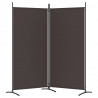 Biombo divisor de 2 paneles de tela marrón 175x180 cm 4