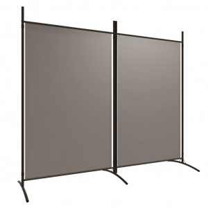 Biombo divisor de 2 paneles de tela gris antracita 175x180 cm H