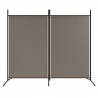 Biombo divisor de 2 paneles de tela gris antracita 175x180 cm 3