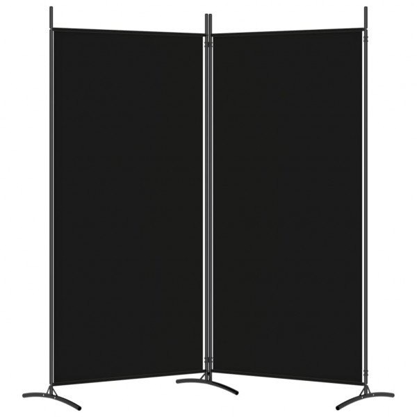 Biombo divisor de 2 paneles de tela negro 175x180 cm M 5