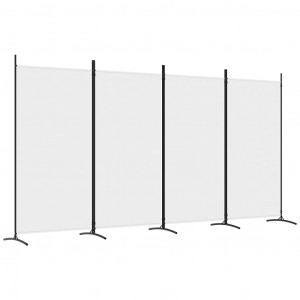 Biombo divisor de 4 paneles de tela blanco 346x180 cm H