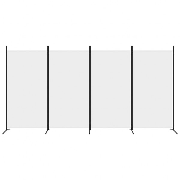 Biombo com 4 painéis 346x180 cm tecido branco M 3