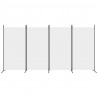 Biombo divisor de 4 paneles de tela blanco 346x180 cm 3
