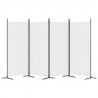 Biombo divisor de 4 paneles de tela blanco 346x180 cm 4