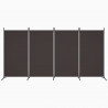 Divisória de quarto com 4 painéis 346x180 cm tecido castanho 3